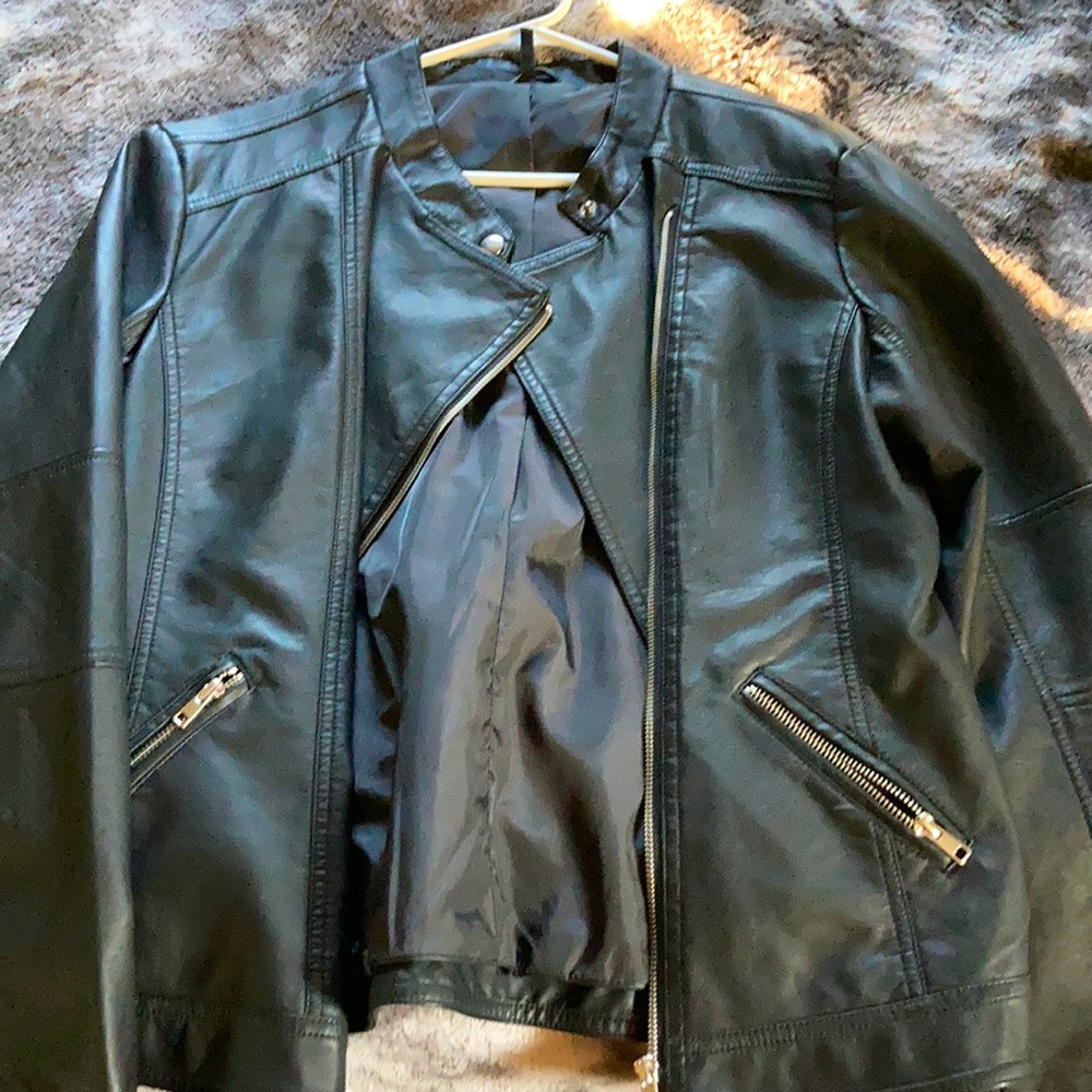 Black leather jacket